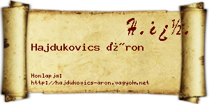 Hajdukovics Áron névjegykártya