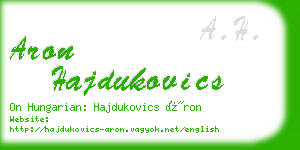 aron hajdukovics business card